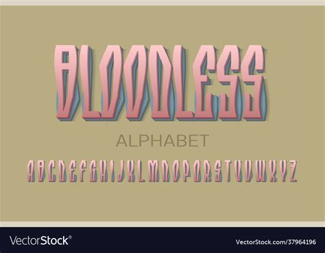 Bloodless Alphabet Cartoon Two Layered Pink Vector Image