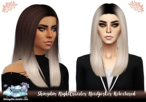 Nightcrawler Newyorker Hair Ombre Darkroots At Shimydim Sims Sims 4