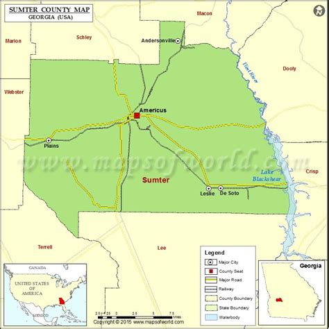 Sumter County Map Map Of Sumter County Georgia In 2022 County Map