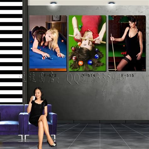 Sexy Woman On Pool Table Hd Canvas Wall Artsworks For Home Decoration