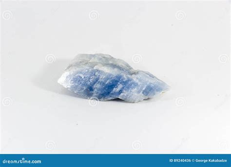 Beautiful Semiprecious Stone Larimar On A White Background Stock Photo