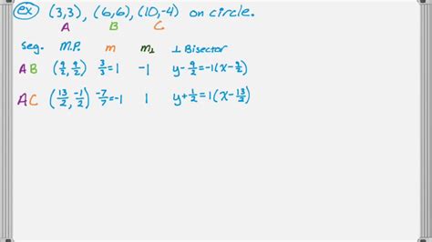 Equation Of A Circle Through Three Points Youtube