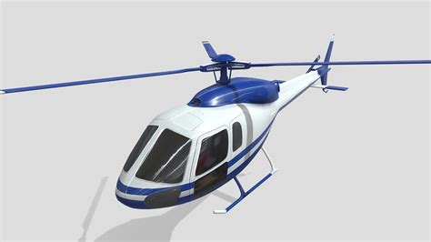 Animated Civilian Helicopter 3d Model