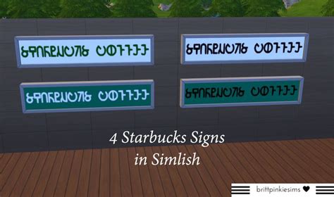 The Sims 4 Simlish Starbucks Sethere It Is My Very First Cc Set And