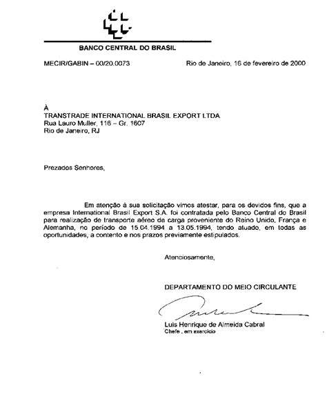 Modelo De Carta Para Banco Pdf