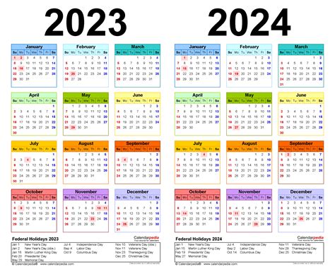 Calendar from 2020 to 2025 years template. 2023-2024 Two Year Calendar - Free Printable PDF Templates