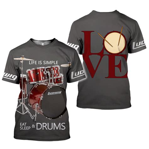 Ludwig Drums 3d All Over Printed Clothes Qs090421 T Shirt Chikepod