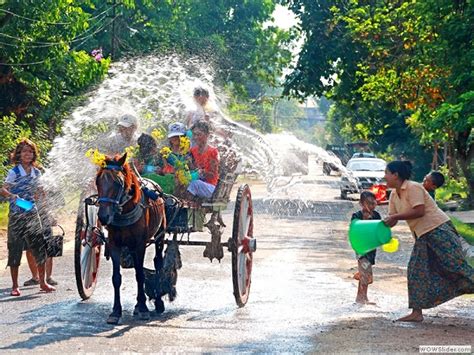 Traditional Thingyan Water Festival Myanmar Burma Photo