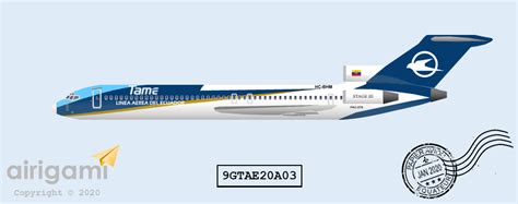 Boeing 727 Papier Avion By Airigami