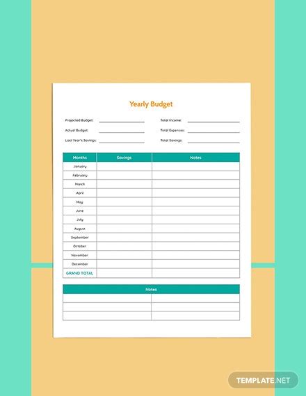 Yearly Budget Planner Template Word Apple Pages