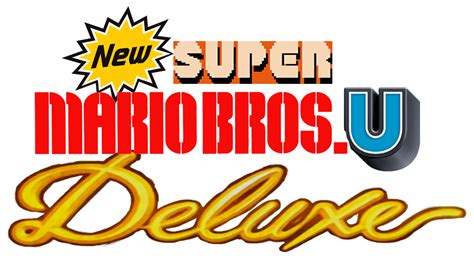 New Super Mario Bros. U Deluxe logo but each word is from the first png image