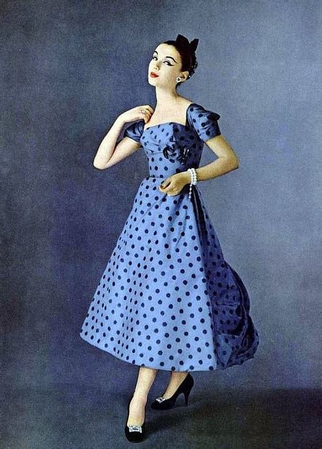 Polka Dot Dress By Lanvin Castillo Vintage Fashion S Fifties Fashion Vintage Couture