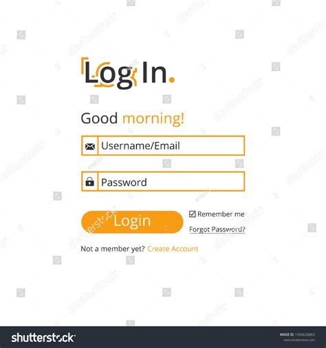User Login Form Page Design Vector Stock Vector Royalty Free