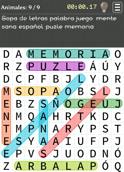 Sopa de letras en español Aplicaciones de Android en Google Play