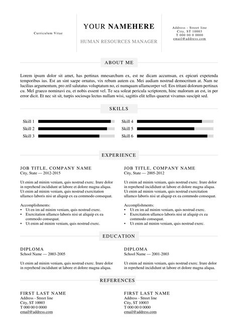 kallio simple resume word template docx