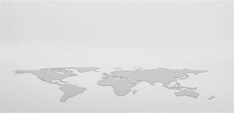 Blank Grey World Map Isolated On White Background Infographics