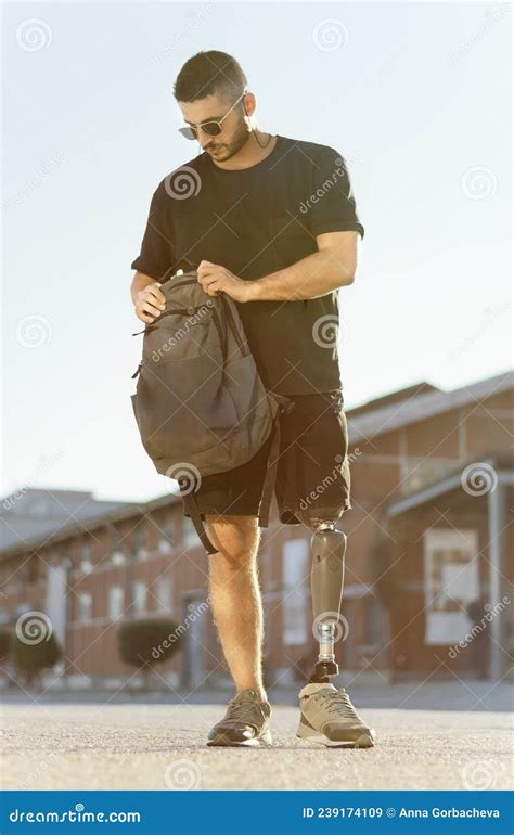 Man With Prosthetic Leg Stock Image Image Of Modern 239174109
