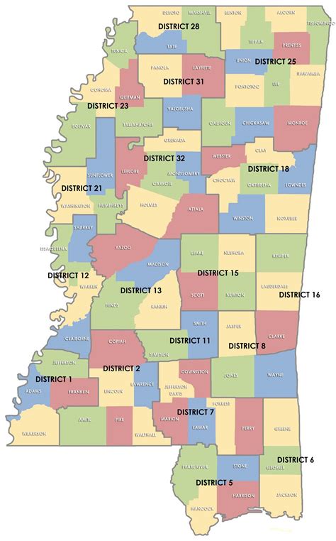 District Map For Web Mississippi Nurses Association