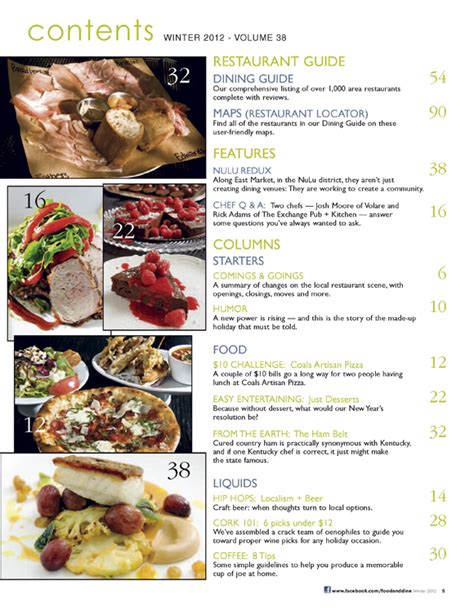 Winter 2012 Vol 38 Food And Dining Magazine