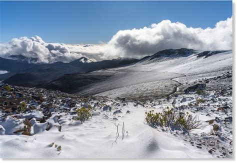 Winter Storm Drops Snow On Haleakala Big Island Summits
