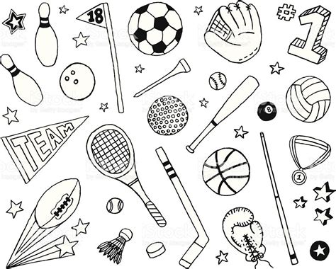 A Sports Themed Doodle Page Tekenen Sport Spel