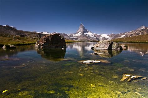 Matterhorn Reflection In Lake Stellisee Swiss Alps Photo Alps