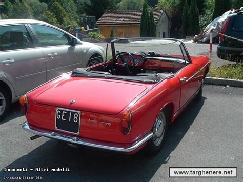 The innocenti coupé, a development of the innocenti spider and bmc austin healey sprite, was designed by sergio. Galleria di Targhenere.net - : Innocenti Spider 950