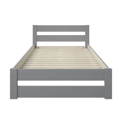 Noomi Tera 4ft Small Double Grey Wooden Bed Frame By Flair Furnishings