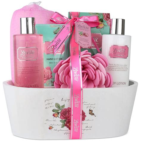 Spa Gift Basket Bath And Body Set With Vanilla Fragrance By Lovestee