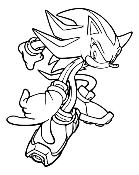 Раскраска Sonic The Hedgehog Ёж Шэдоу агент Gun Mirchild