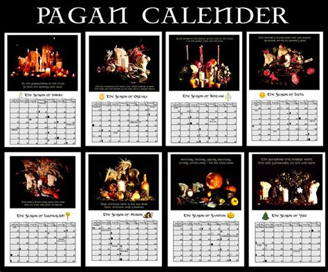 Pagan Calendar Pagan Calendar Lunar Cycle Seasons Art Moon Goddess