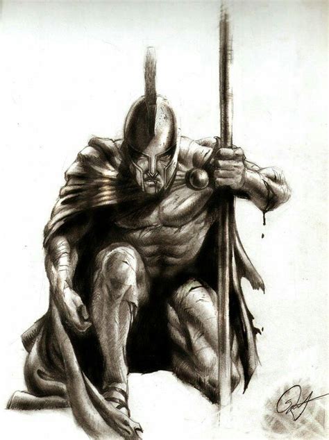 Kneeling Spartan Warrior Drawing Warrior Tattoo Sleeve Warrior Tattoos