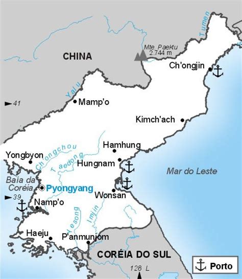 Coréia Do Norte Mapa Geográfico