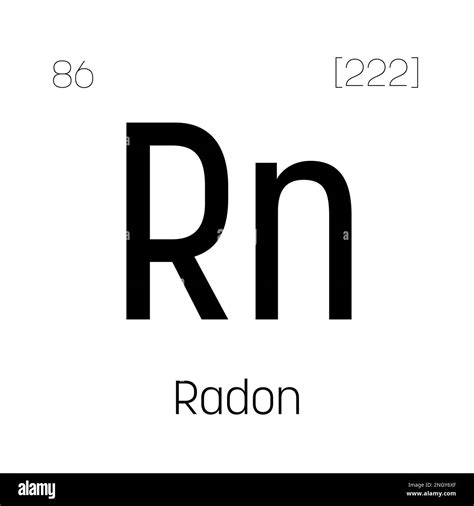 Radón Rn Elemento De Tabla Periódica Con Nombre Símbolo Número