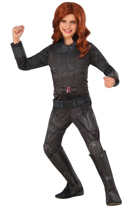 How to dress like black widow for cosplay and halloween [photo: Civil War Deluxe Black Widow Child Costume - PureCostumes.com