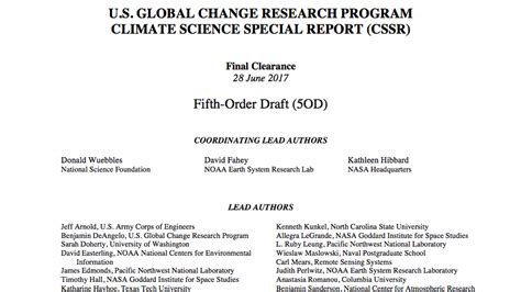 Read The Draft Of The Climate Change Report The New York Times