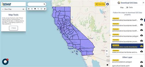 California Gis Data Shapefile Administrative Boundary County Rail