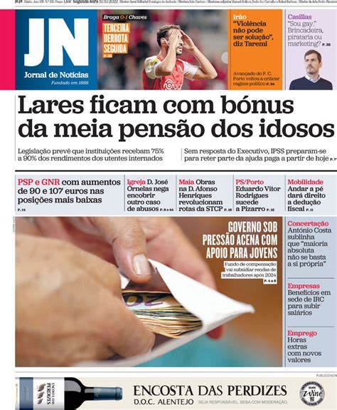 Capa Jornal De Notícias 10 Outubro 2022 Capasjornaispt