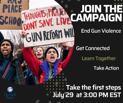 Gun Violence Campaign Kick Off On Earth Peace