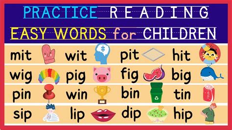Practice Reading Easy Words For Children Phonics Beginners