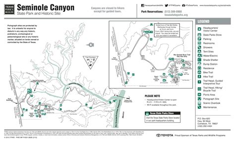 Seminole Canyon State Park And Historic Site Park Map The Portal To