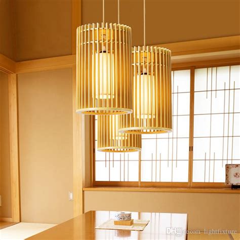 Japanese Tatami Suspension Light Wooden Lamp Korean Pastoral Restaurant