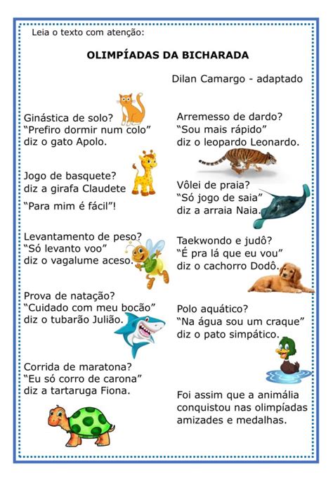 4 ano Sequência didática língua portuguesa Leitura