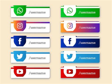 Free Vector Set Of Social Media Lower Third Icons