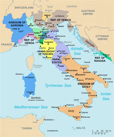 Mappa Delle Regioni D Italia Mappa Politica E Statale Dell Italia