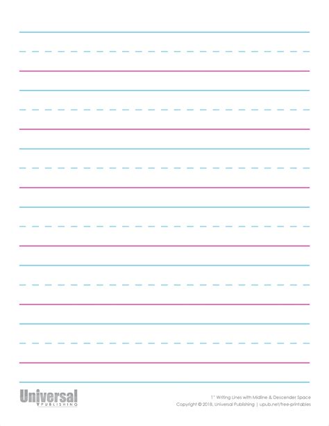 Lined Paper With Pink And Blue Lines