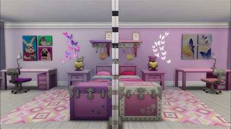 The Sims 4 Speed Build Twin Girls Bedroom Whats Mine Is Yours Youtube