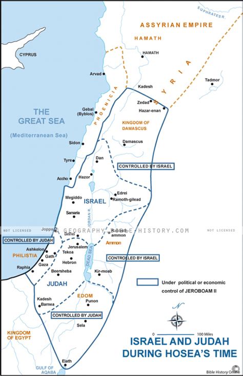 Israel And Judah During Hosea S Time Basic Map 72 DPI 1 Year