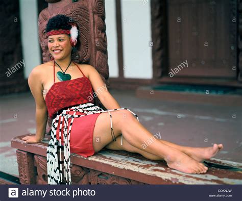 Maori Woman North Island New Zealand Artist Adina Tovy Stock Photo