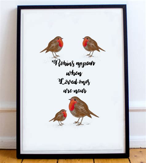 Memorial Print Robins Appear When Loved Ones Are Near A4